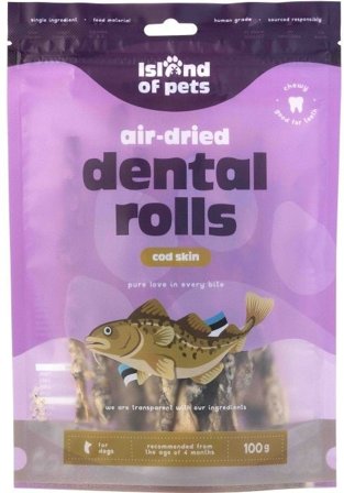Island of Pets Cod Skin Dental Rolls 100 g