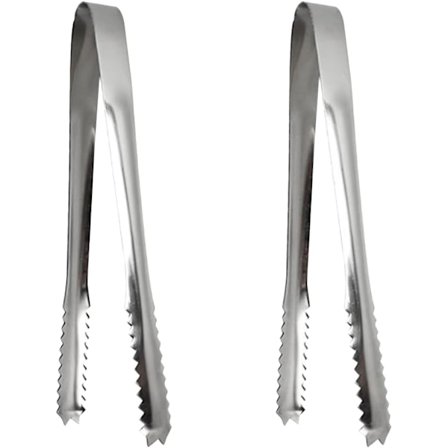 2 stk U-formede istang, mini-tang i rustfritt stål, godteritang