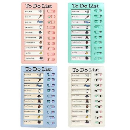 4 Stykker Oppgavetavle for Barn, To-Do Liste, Oppgavetavle, Gjenbrukbar To-Do Liste, for Barn Voksne Hjem Skole Klasserom [DB]