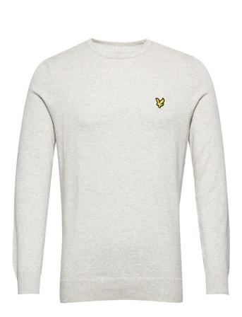 Cotton Merino Crew Jumper Neulepaita Pyöreä Kaula-aukko Harmaa Lyle & Scott