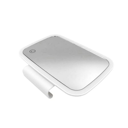 Bilsolskjerm Speil med LED-lys Sminke Speil Klips på Bil Berøringsskjerm Sminke Speil