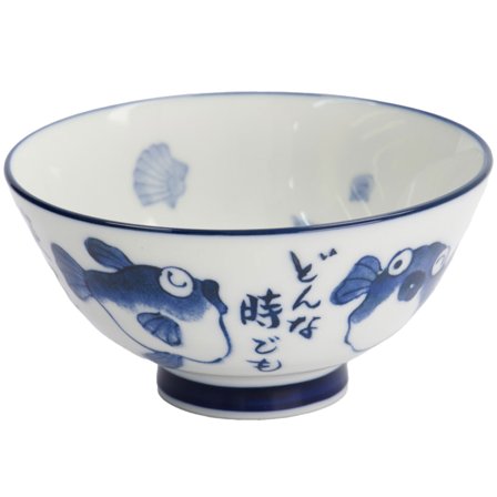 Tokyo Design Studio Kawaii Blowfish bolle, 300ml' - 'Blå/hvit