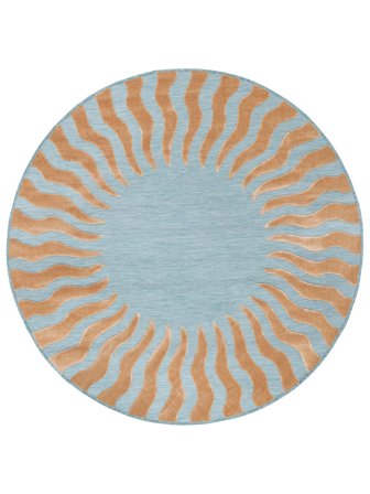 Waschbar Innen-/Outdoor-Teppich Sol Türkis Rund Oeko-Tex