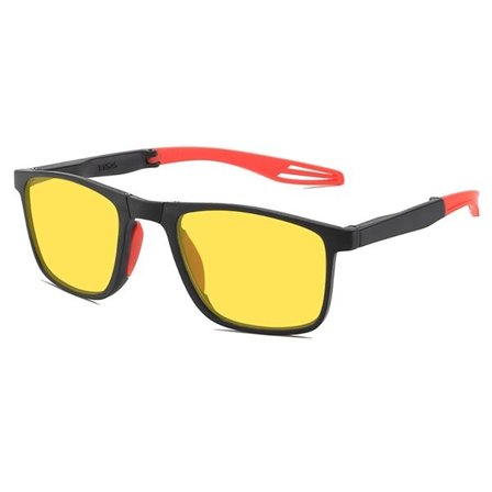 Taitettava Night Vision Car lasit keltaisella linssillä yöajoon