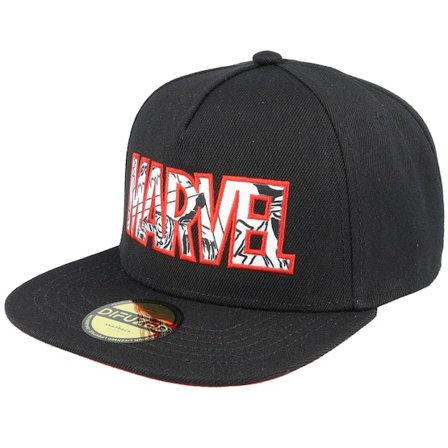 Difuzed - Marvel Retro Classic Logo Black Snapback Snapback Black Cap - @ Hatstore
