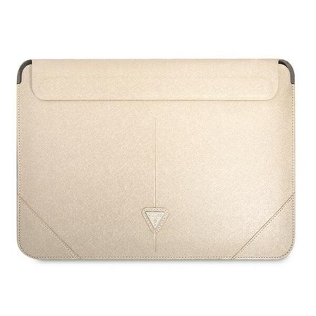 Guess Saffiano Triangle Logo-taske til en 16" bærbar computer - beige