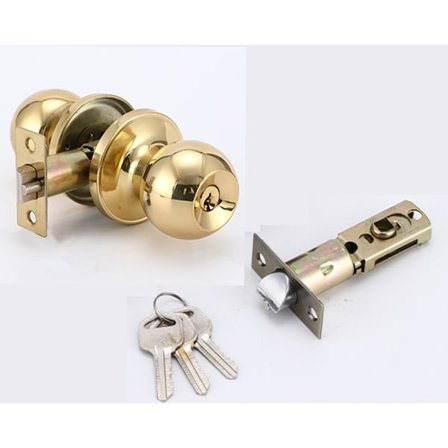 Anti-lock inngangsdørknott, innvendig dørlås, lydløs låskasse, med nøkkel og deadbolt-låsemekanisme