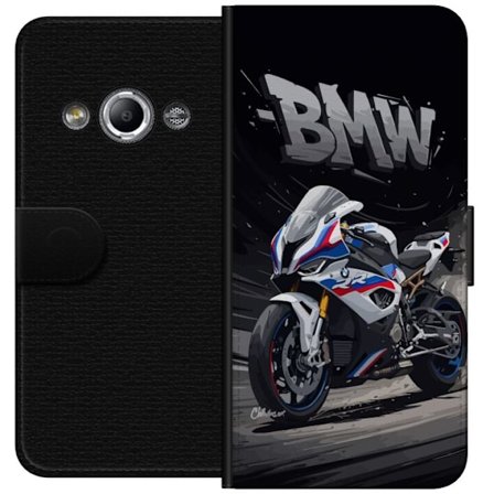 Kompatibel Tegnebogsetui til Samsung Galaxy Xcover 3 BMW sportsmotorcykel illustration hvid og blå supersport motorcykel til motorcykelfans der elske