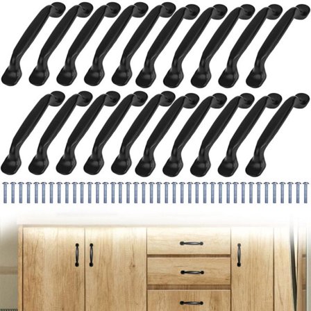 20 stk. køkkenskabsgreb - sort greb - 96 mm hulfstand