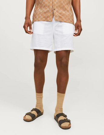Jack & Jones Jpstjaiden Summer Linen Blend Short Sn - White - XXL