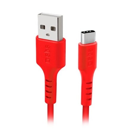 SBS TECABLEMICROC15R USB-A - USB-C kaapeli 1.5m - punainen