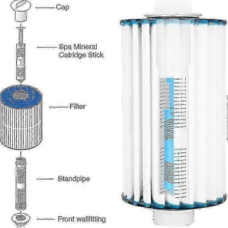 Mineralstav for boblebad er kompatibel med Hot Water Bathtub Hotspring Hotub Aktivert Karbon Ion Andre Generasjons Filter (FMY)