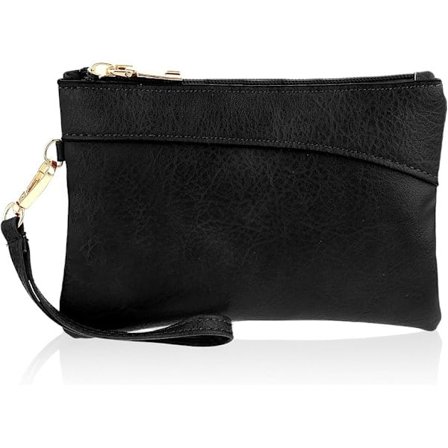 Naisten rannekoru lompakko nahkaa, rannekoru lompakko, clutch-lompakot, iltalaukut naisille (musta pieni laukku)