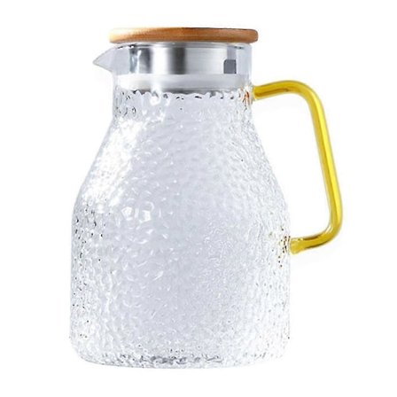 Vannkanne Glass Vannkrukke 2000ml Varmebestandig Vannmugge Og Glassett Firkantet Kjele Koking F