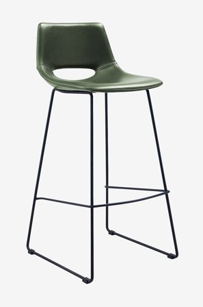 Kave Home - Barstol Ziggy 2-pak, 75 cm - Grøn - Barstole & -taburetter - Fra Homeroom