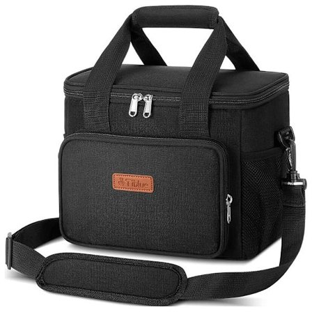 Madkasse, lækagesikker isoleret køletaske med justerbar skulderrem, flere lommer til kontor, picnic, vandreture, strand