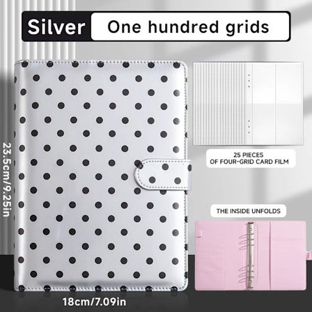 A5 Polka Dot ATC Kort Opbevaringsboks + 30 Kort Indsatser