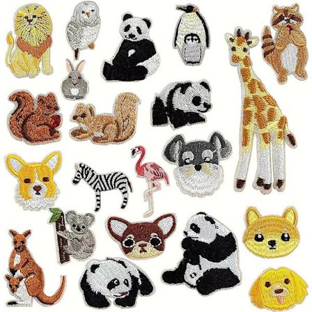 Broderie Patch Thermocollant, Ecusson à Coudre, 21pcs Patches th