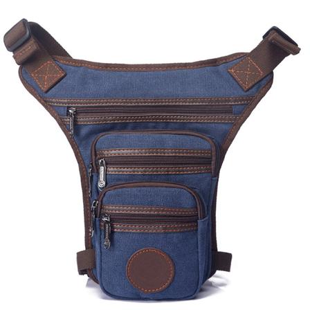 Menn kvinner Fanny Pack midjeveske Canvas Skulder Crossbody Mote Sports Leg Blue