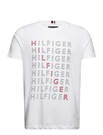 Repeat Hilfiger Tee T-shirts Short-sleeved Valkoinen Tommy Hilfiger