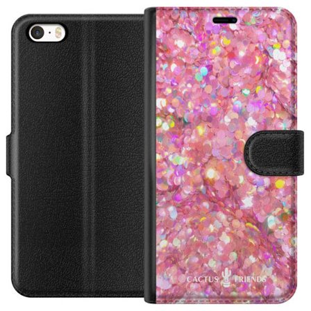 Kompatibelt Lommeboketui til Apple Apple iPhone 5s Cactus and Friends – PinkGlitter