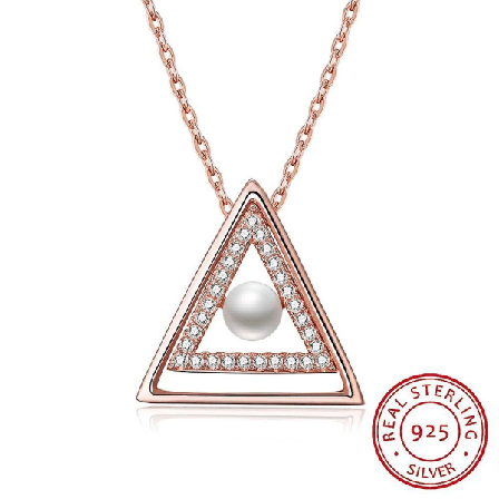Koreanskt modetriangelpärlhalsband i sterling silver-Svn196 Svn196
