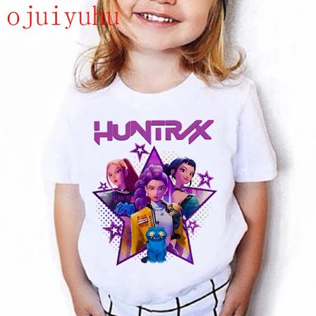 Kawaii Hip Hop Lasten T-paita KPop Demon Hunters Hauska Fanipaita KPop Demon Hunters Vaatteet Pojat Tytöt Tee Toppi Unisex(YJD)