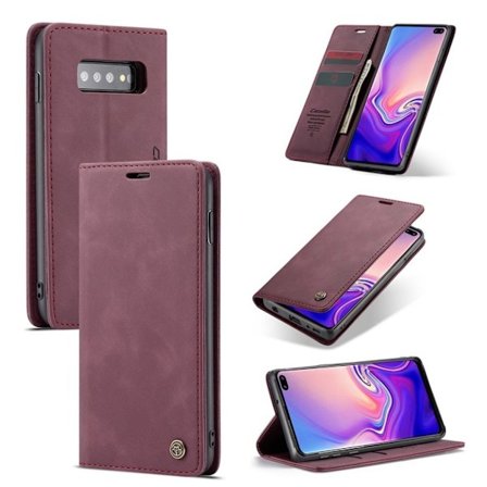 CASEME Samsung Galaxy S10 Plus plånboksfodral med magnetstängning - röd