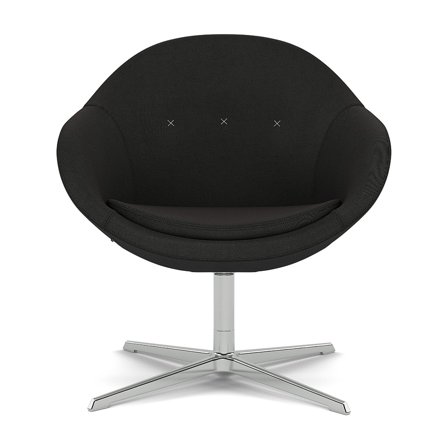 Varier Furniture Kokon Club - Black Polyester - Chrome base