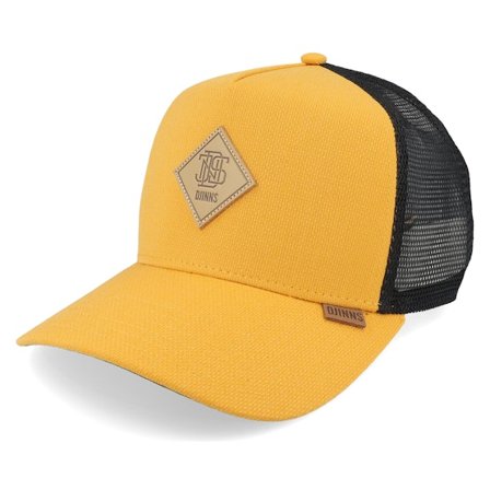 Djinns - Sort trucker Kasket - Hft Cap Plainlace Mustard/Black A-Frame Trucker @ Hatstore
