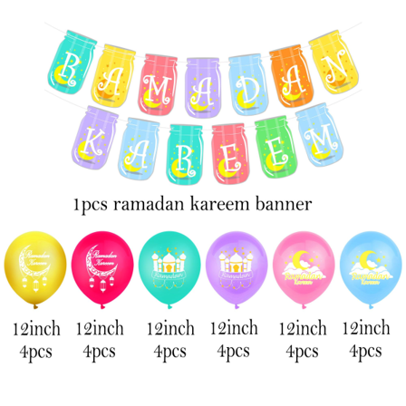 Eid Mubarak Bannerballonger Ramadan Kareem Dekoration 1