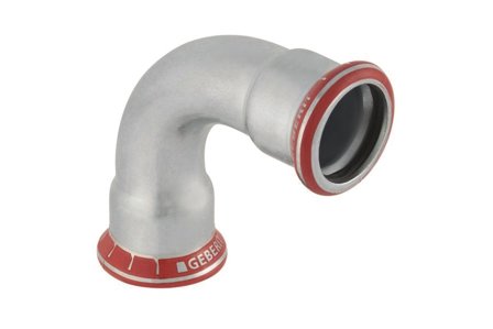 Geberit 1551947 Taivutettu putki 90°, 2-holkkinen, sähkösinkitty 76,1 x 76,1 mm, Asennus