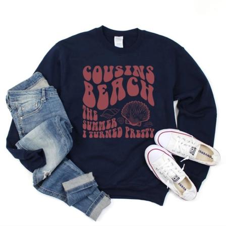Cousins Beach Sweatshirt Retro Sommaren jag blev söt Cousins Beach North Carolina Hoodie Jeremiah Fisher Tv Show Sweatshirt Navy Blue S