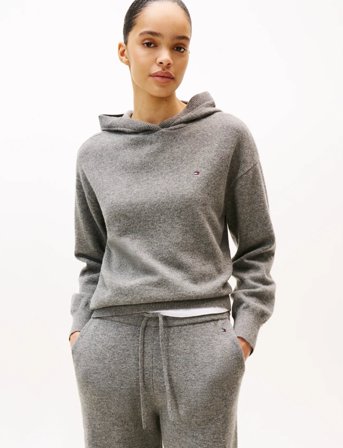 Tommy Hilfiger Knit Hoodie - Grey - L
