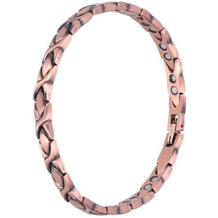 Magnetarmband i koppar X-format länk Damsmycken för handled och fotled Hälsovård