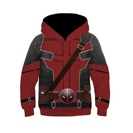 Deadpool & Wolverine Barn Hooded Genser Casual Langarm Gensere Løse Pullover Topper