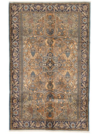 157X250 Tapis D'orient Ghom Kork/Soie Marron/Noir (Laine, Perse)