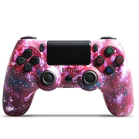 Fantasy Purple BLUEKAKA langaton Bluetooth-ohjain PS4/Slim/Pro-malleille, kaksoisvärinäohjain Windowsille ja PC:lle, iOS/Android-ohjain