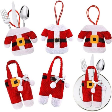 Annastore 6 x huopatehtaat joulukuusen muotoisena - aterimetaskut KLB