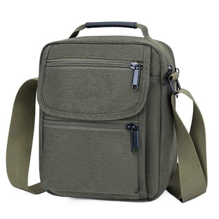 Herre Messenger Bag Slitesterk Oxford Stoff Skulder Bag Casual Lett Multilayer Messenger Bag for Forretningsreise Gratis Størrelse