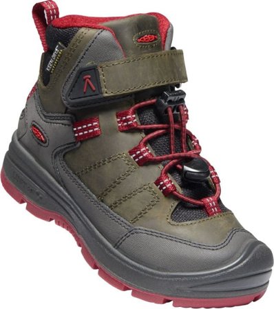 Keen Footwear Junior Redwood Mid Waterproof lasten talvikengät, harmaa/punainen