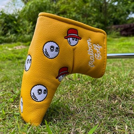 1:a Golf Träklubbhuvudskydd Driver Fairway Woods Skydd PU Läder Putter - Gul
