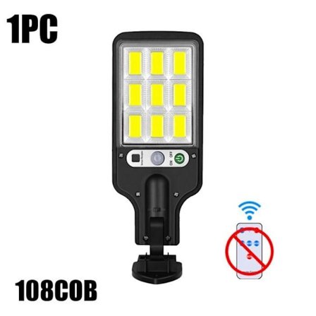 Sisätilojen valoketjut, 108Cob-1kpl--1-2-3-4kpl aurinko LED-lamput ulkokäyttöön aurinkolamppu 3 tilalla vedenpitävä liiketunnistin
