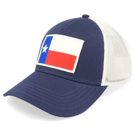 American Needle - Blå trucker Caps - Texas Twill Valin Patch Ivory Navy/White Trucker @ Hatstore