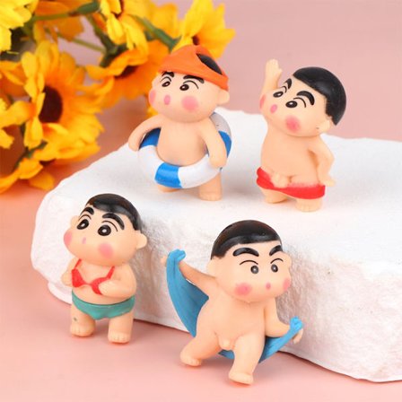 4 Stk Crayon Shin-Chan Anime Figurer Desktop Model Bil Ornament