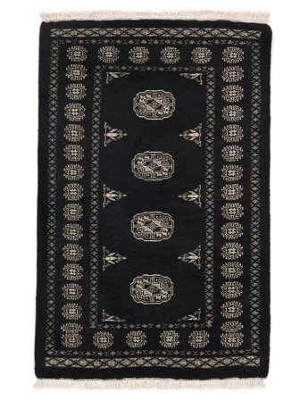 Tappeto Orientale Pakistan Bukara 3Ply 81X124 Nero/Giallo Scuro (Lana, Pakistan)