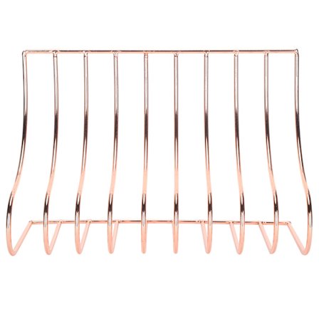 S-formet bogstativ i smedejern, bogreol, filopbevaringsholder til hjemmekontor, rosaguld