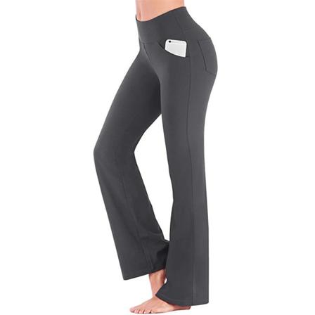 Kvinnors vida benbyxor Casual Stretch Yoga byxor Lounge byxor grey S