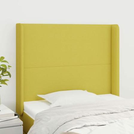 Vidaxl Huvudgavel Med Kanter Grön 103x16x118/128 Cm Tyg Grön