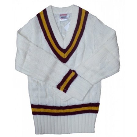 Carta Sport Herr Cricket Jumper S Vit/Maroon/Guld